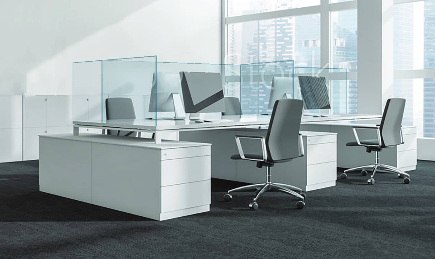 Glass Desk Screens - MDC Interior Solutions